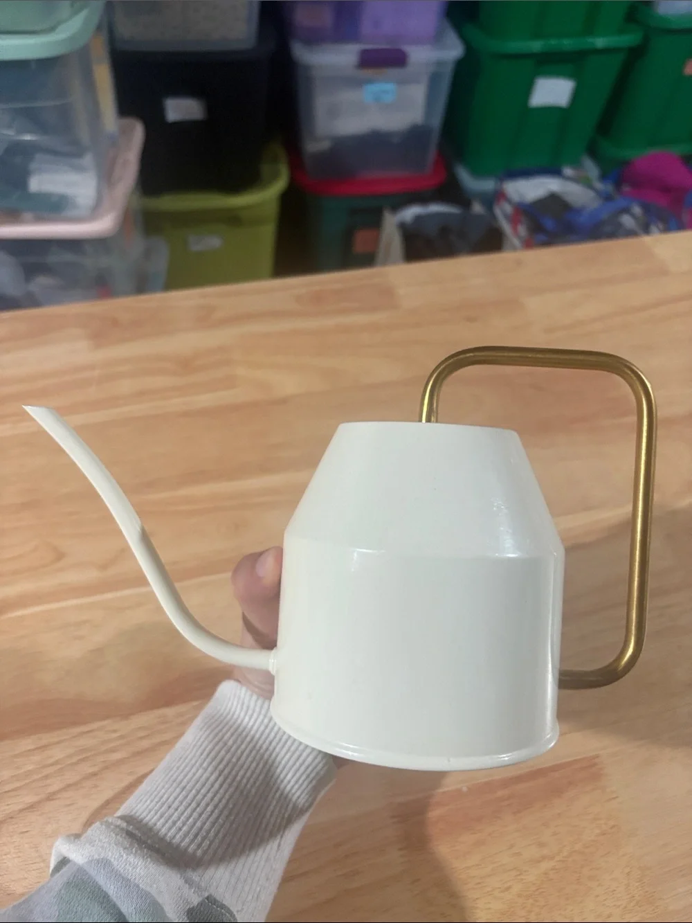IKEA Ivory and Gold Watering Can